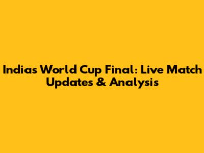 India's World Cup Final: Live Match Updates & Analysis