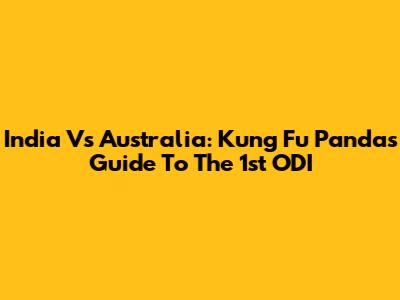 India Vs Australia: Kung Fu Panda's Guide To The 1st ODI