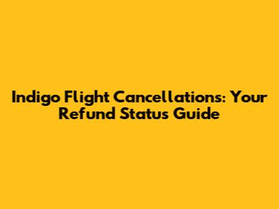 Indigo Flight Cancellations: Your Refund Status Guide