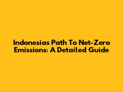 Indonesia's Path To Net-Zero Emissions: A Detailed Guide