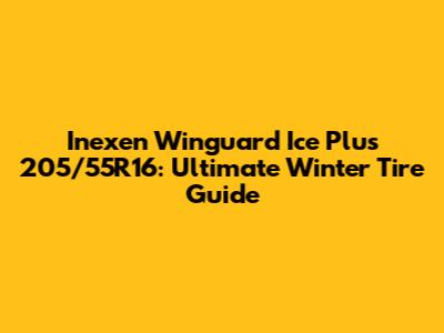 Inexen Winguard Ice Plus 205/55R16: Ultimate Winter Tire Guide