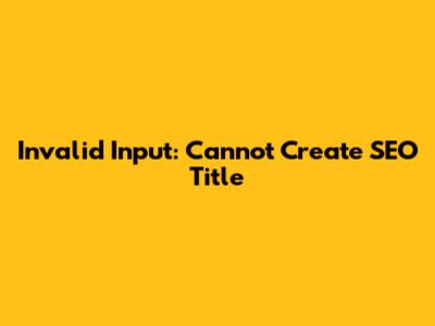 Invalid Input: Cannot Create SEO Title
