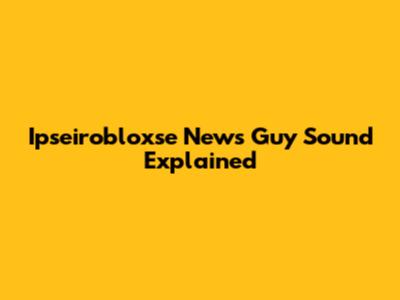 Ipseirobloxse News Guy Sound Explained
