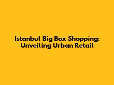 Istanbul Big Box Shopping: Unveiling Urban Retail