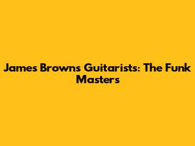 James Brown's Guitarists: The Funk Masters