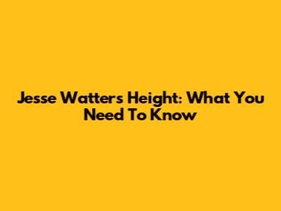 Jesse Watters' Height: What You Need To Know