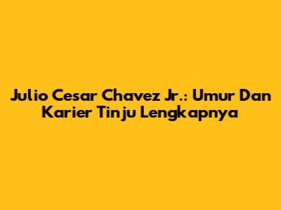 Julio Cesar Chavez Jr.: Umur Dan Karier Tinju Lengkapnya