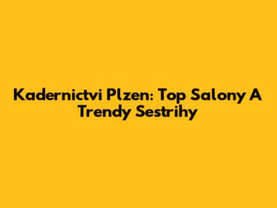 Kadernictvi Plzen: Top Salony A Trendy Sestrihy