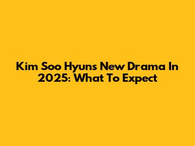 Kim Soo Hyun's New Drama In 2025: What To Expect