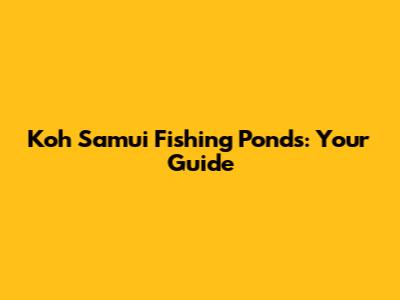 Koh Samui Fishing Ponds: Your Guide