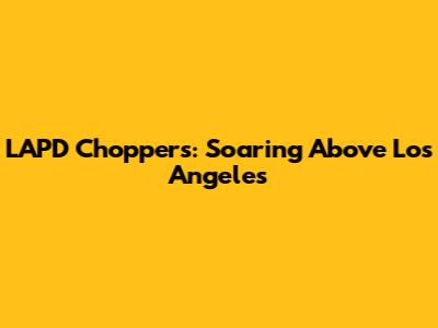 LAPD Choppers: Soaring Above Los Angeles