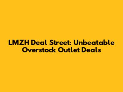 LMZH Deal Street: Unbeatable Overstock Outlet Deals