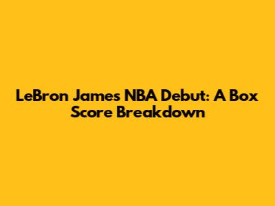 LeBron James' NBA Debut: A Box Score Breakdown
