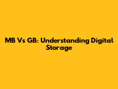 MB Vs GB: Understanding Digital Storage