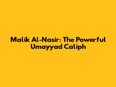 Malik Al-Nasir: The Powerful Umayyad Caliph