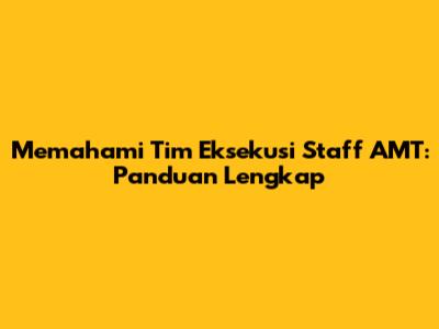 Memahami Tim Eksekusi Staff AMT: Panduan Lengkap