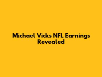 Michael Vick's NFL Earnings Revealed