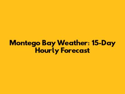 Montego Bay Weather: 15-Day Hourly Forecast