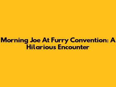 Morning Joe At Furry Convention: A Hilarious Encounter