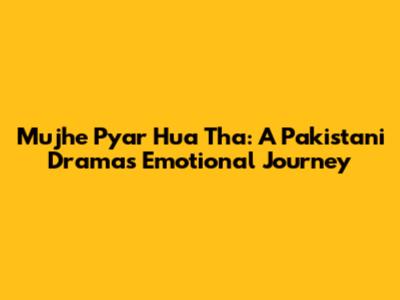 Mujhe Pyar Hua Tha: A Pakistani Drama's Emotional Journey