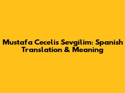 Mustafa Ceceli's Sevgilim: Spanish Translation & Meaning