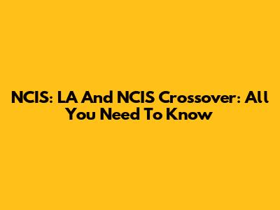 NCIS: LA And NCIS Crossover: All You Need To Know