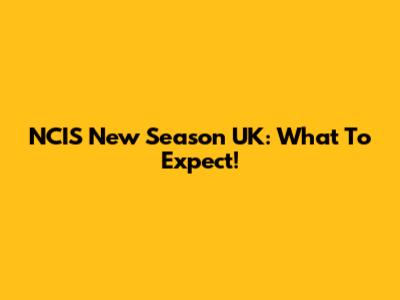 NCIS New Season UK: What To Expect!