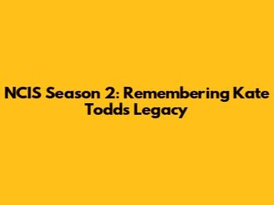 NCIS Season 2: Remembering Kate Todd's Legacy