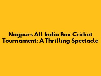 Nagpur's All India Box Cricket Tournament: A Thrilling Spectacle