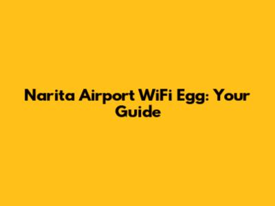 Narita Airport WiFi Egg: Your Guide