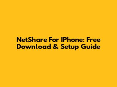 NetShare For IPhone: Free Download & Setup Guide