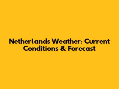 Netherlands Weather: Current Conditions & Forecast