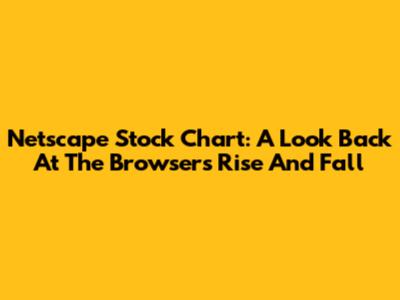 Netscape Stock Chart: A Look Back At The Browser's Rise And Fall