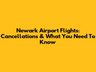 Newark Airport Flights: Cancellations & What You Need To Know