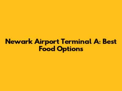 Newark Airport Terminal A: Best Food Options