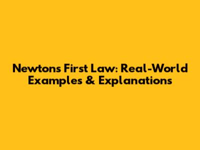 Newton's First Law: Real-World Examples & Explanations