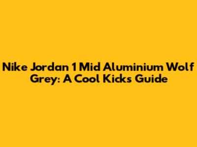 Nike Jordan 1 Mid 'Aluminium Wolf Grey': A Cool Kicks Guide