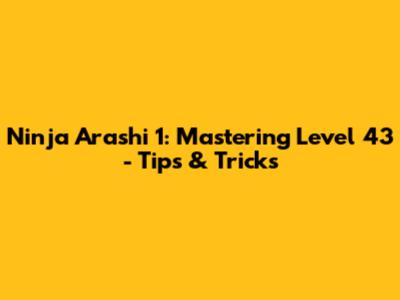 Ninja Arashi 1: Mastering Level 43 - Tips & Tricks