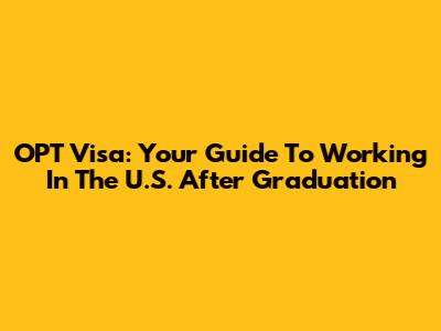 OPT Visa: Your Guide To Working In The U.S. After Graduation