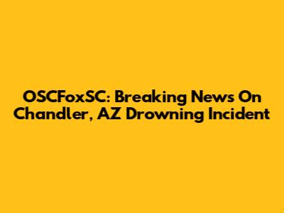 OSCFoxSC: Breaking News On Chandler, AZ Drowning Incident