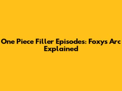 One Piece Filler Episodes: Foxy's Arc Explained