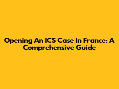Opening An ICS Case In France: A Comprehensive Guide