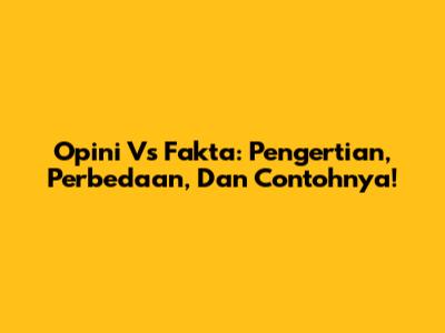 Opini Vs Fakta: Pengertian, Perbedaan, Dan Contohnya!