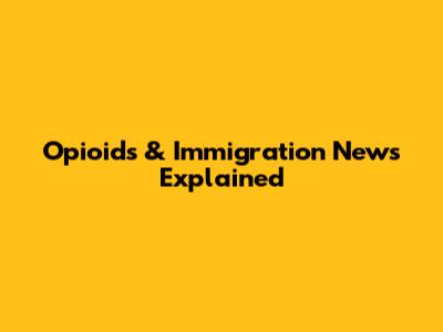 Opioids & Immigration News Explained