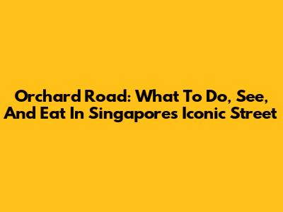 Orchard Road: What To Do, See, And Eat In Singapore's Iconic Street