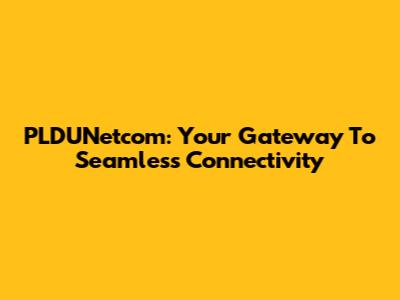 PLDUNetcom: Your Gateway To Seamless Connectivity