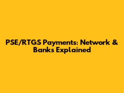 PSE/RTGS Payments: Network & Banks Explained