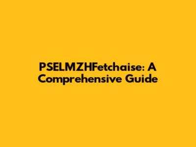 PSELMZHFetchaise: A Comprehensive Guide
