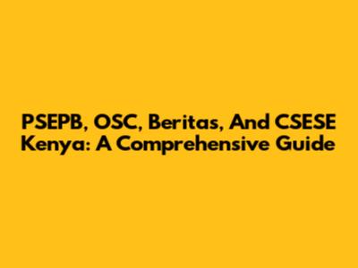 PSEPB, OSC, Beritas, And CSESE Kenya: A Comprehensive Guide
