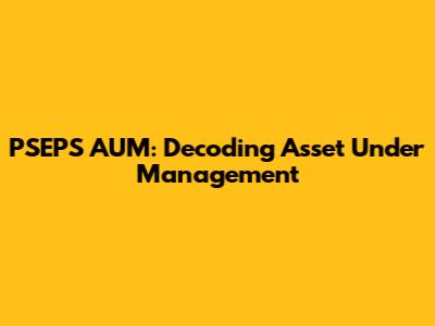 PSEPS AUM: Decoding Asset Under Management